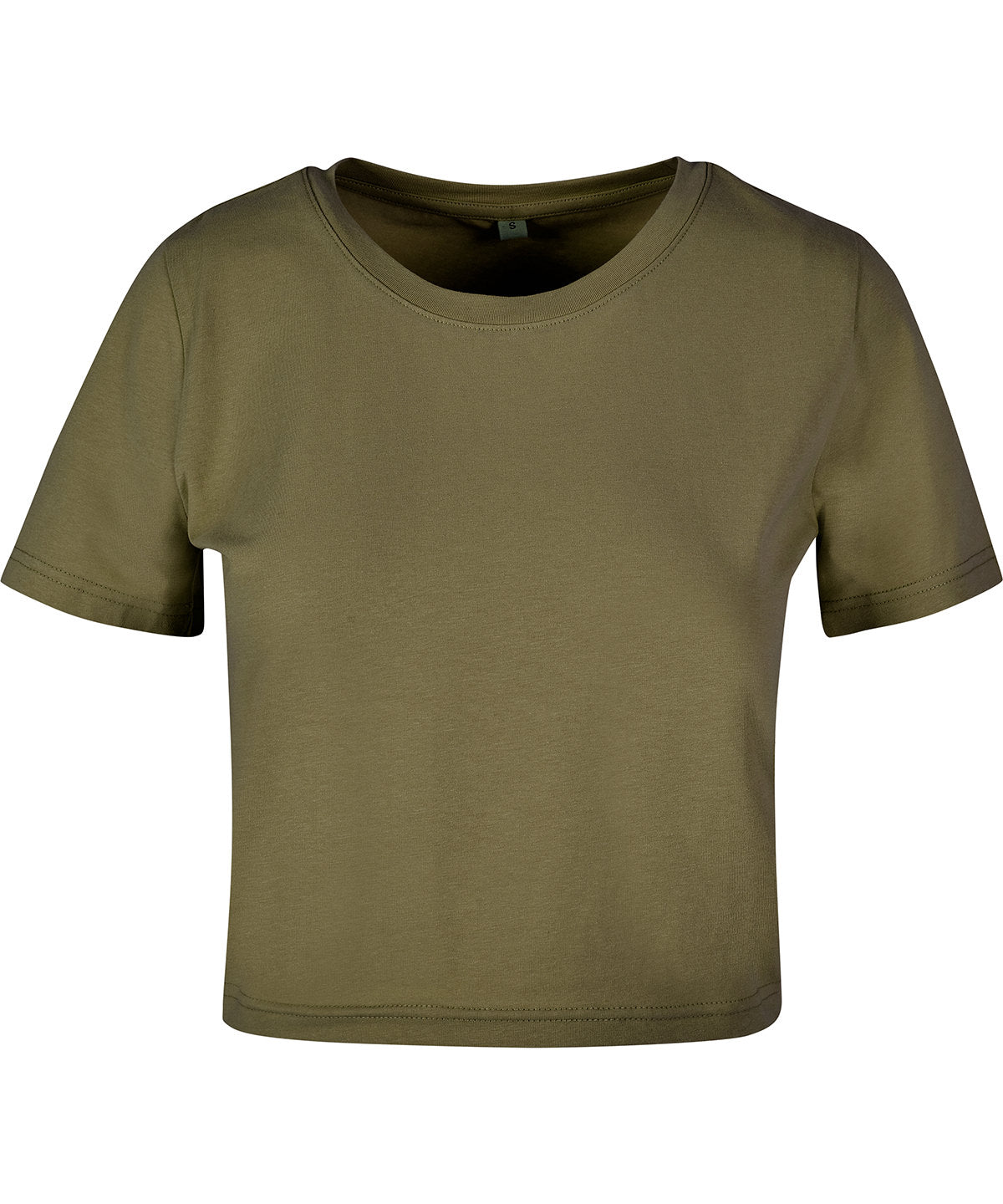 Women’s Cropped Tee in Olive, front view