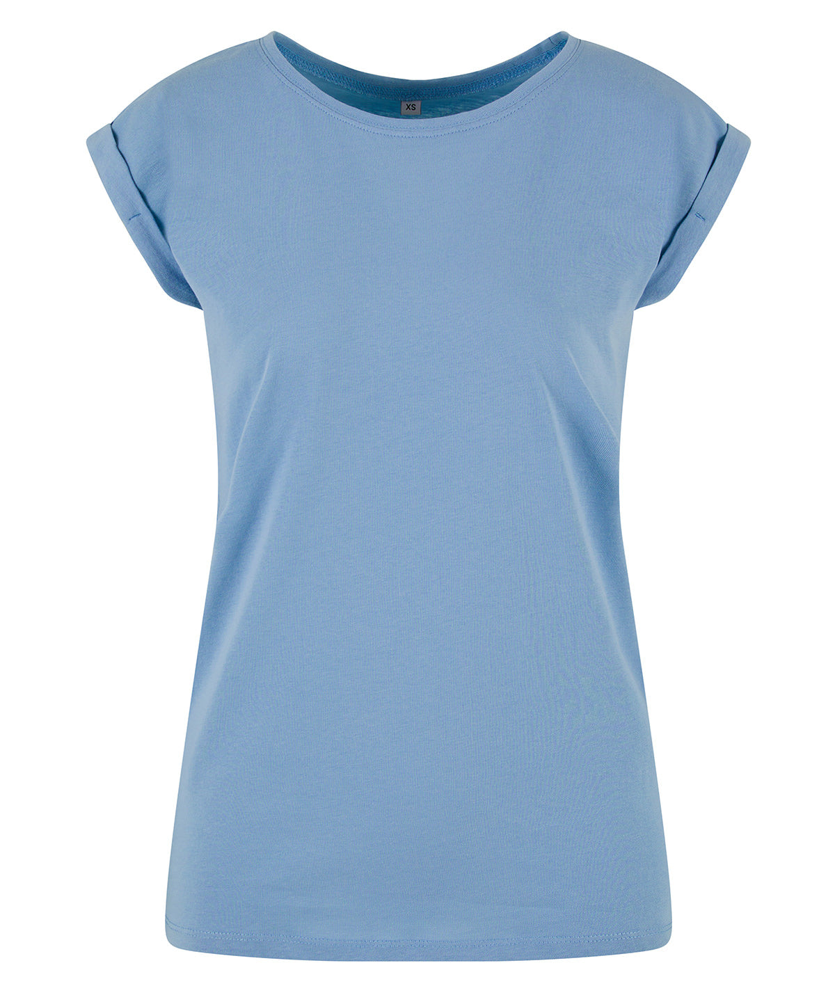 Women’s Regular Extended Shoulder Tee in Powder Blue, front view