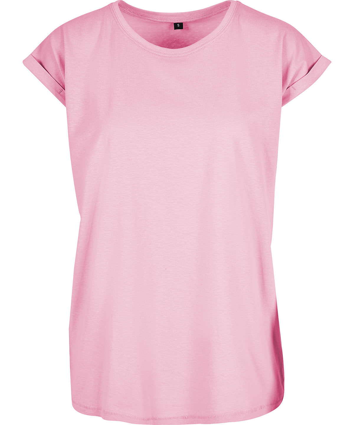 Women’s Regular Extended Shoulder Tee in Soft Pink, front view