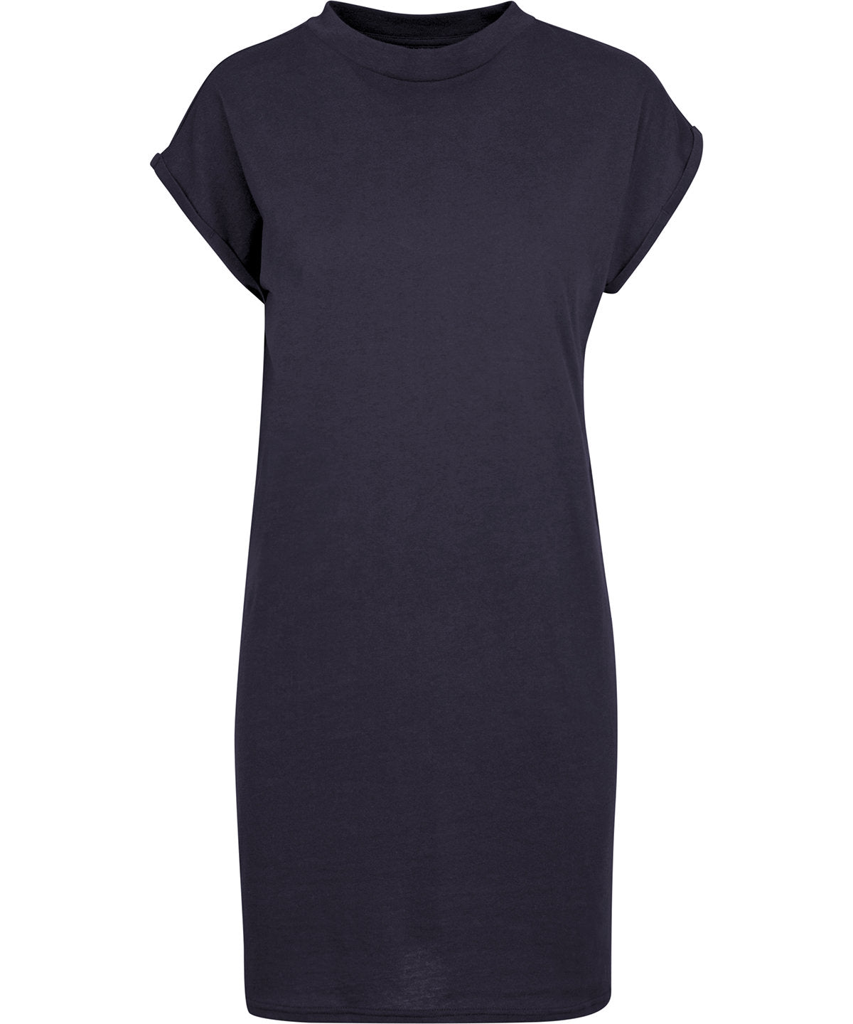 Women’s Extended Shoulder Dress in Navy, front view
