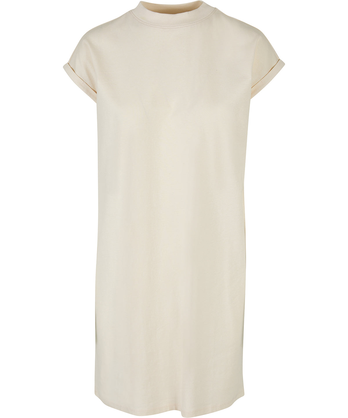 Women’s Extended Shoulder Dress in Sand, front view