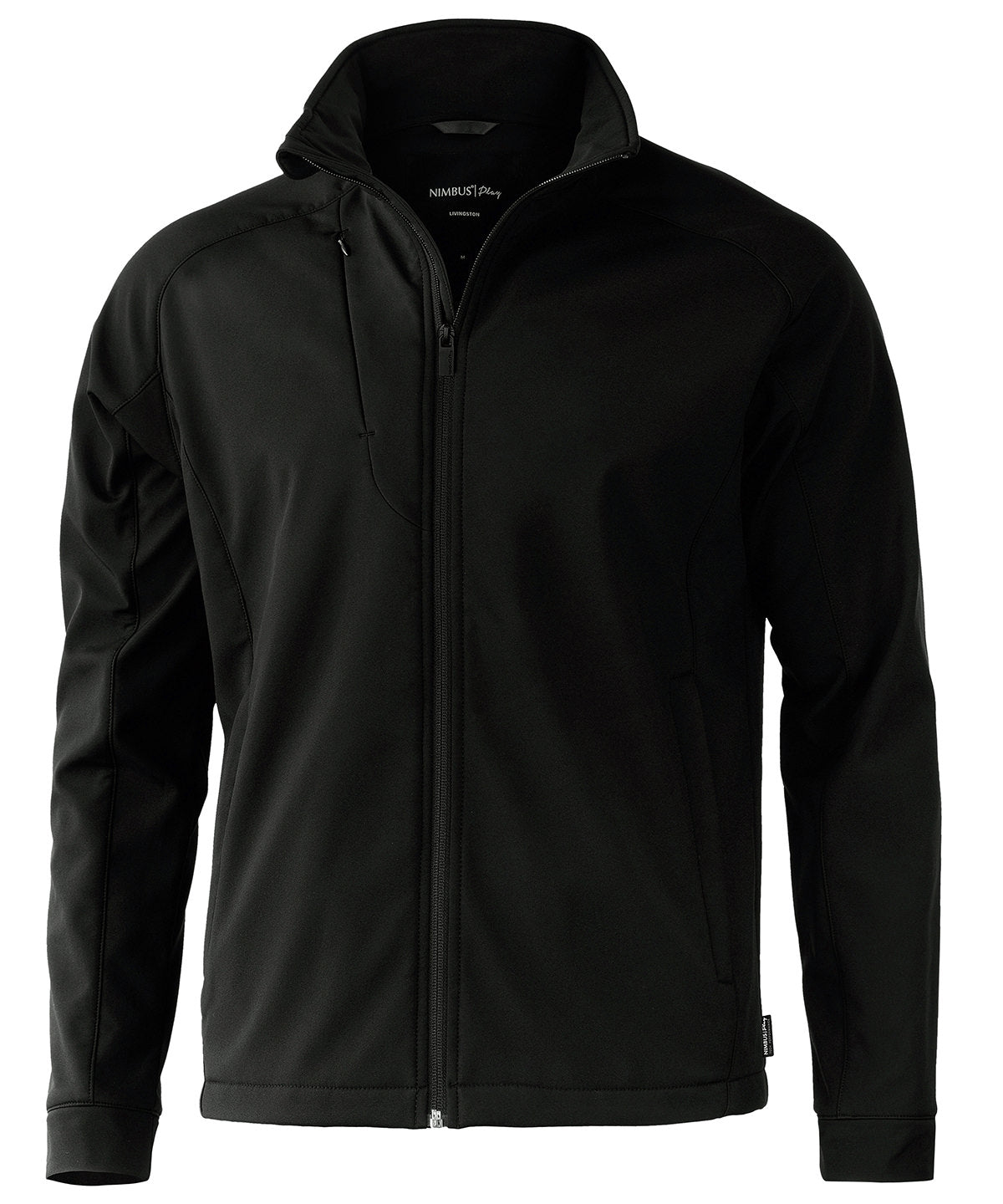 Livingston – 4-Way Stretch Softshell in Black, front view