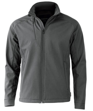 Livingston – 4-Way Stretch Softshell in Grey Melange, front view