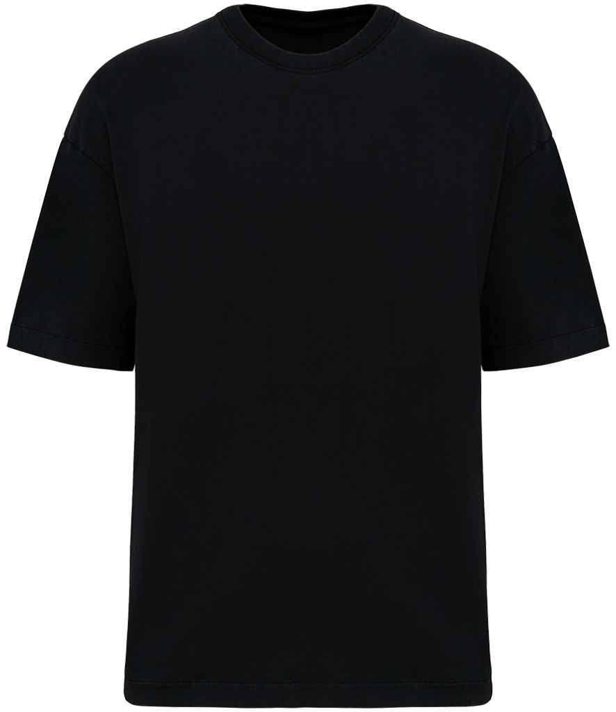 Oversize Washed Effect T-Shirt in Washed Black, front view