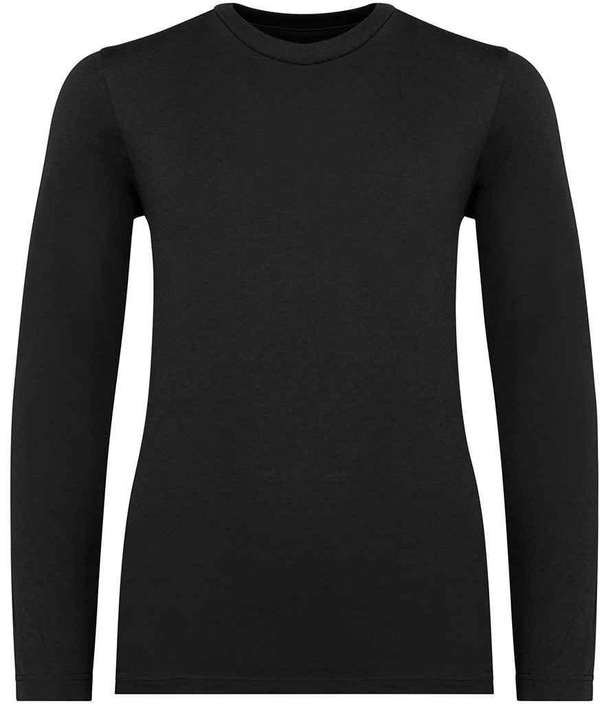 Kids Long Sleeve T-Shirt in Black, front view