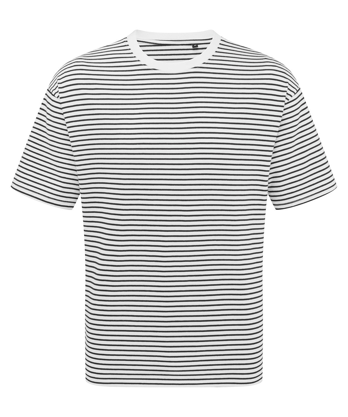 ‘Utility 2.0’ Oversized T-Shirt in Black/White Stripe, front view