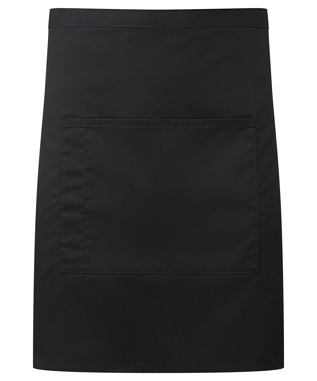 ‘Colours Collection’ Mid-Length Pocket Apron in Black, front view