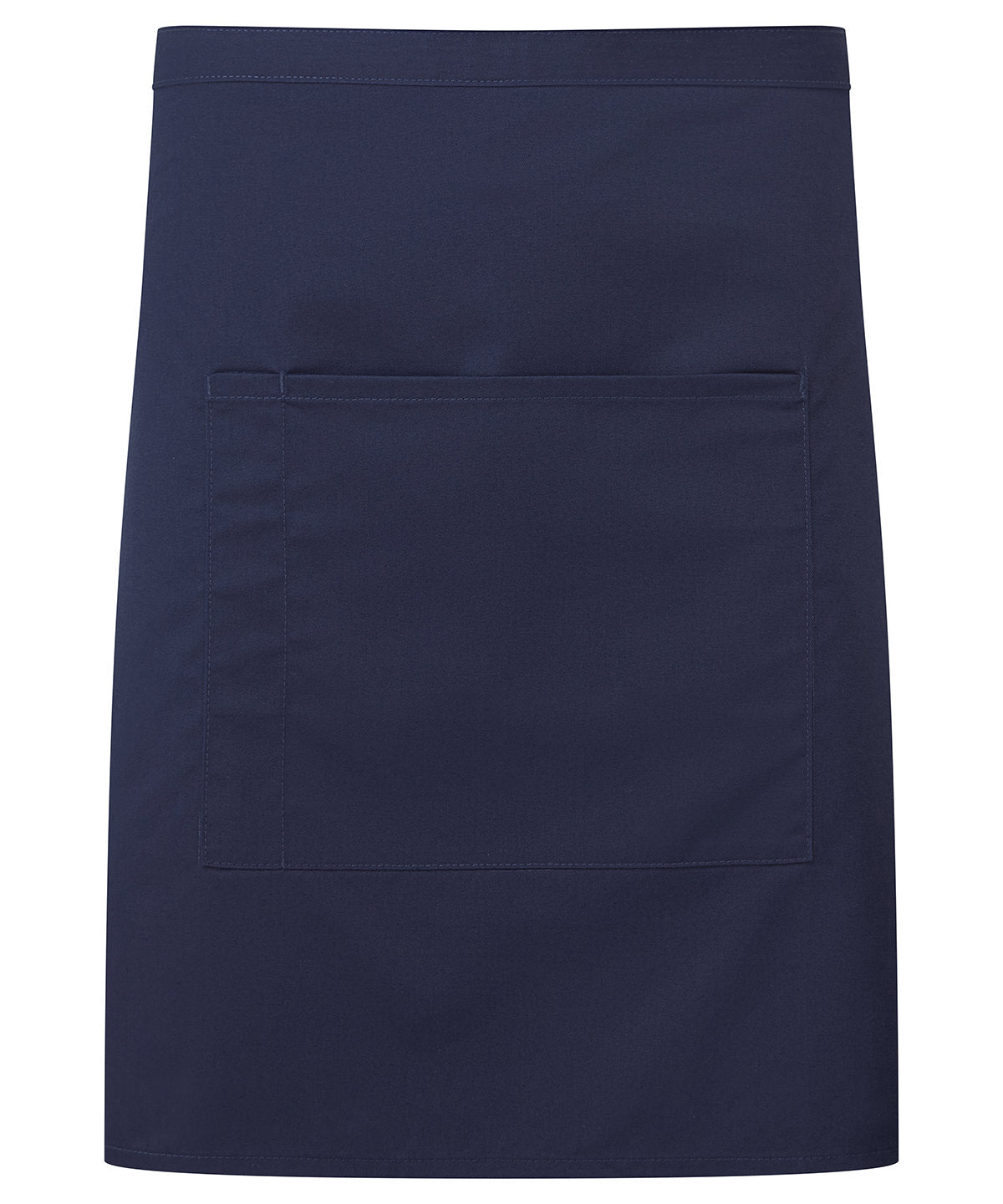 ‘Colours Collection’ Mid-Length Pocket Apron in Navy, front view