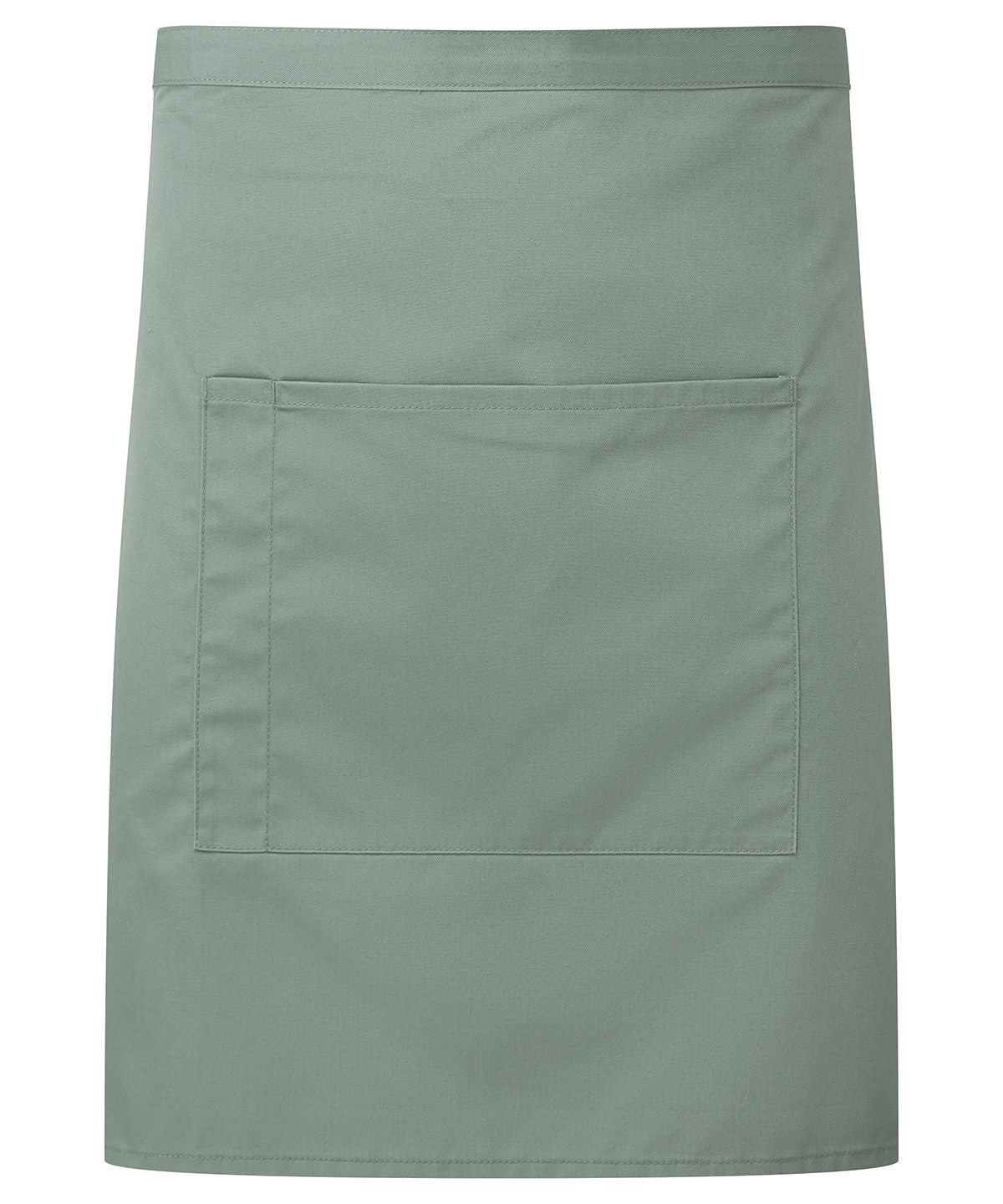 ‘Colours Collection’ Mid-Length Pocket Apron in Sage, front view