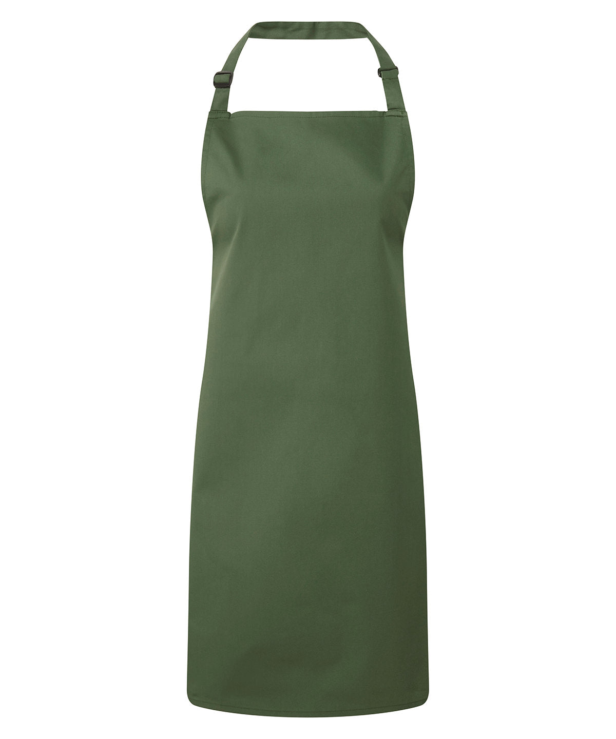 Colours Bib Apron in Moss, front view