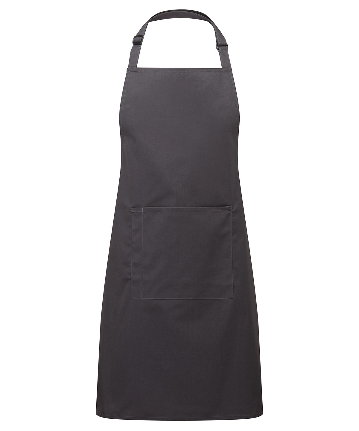 Colours Bib Apron with Pocket in Charcoal, front view