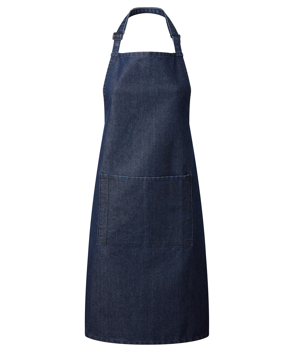 Colours Bib Apron with Pocket in Indigo Denim, front view