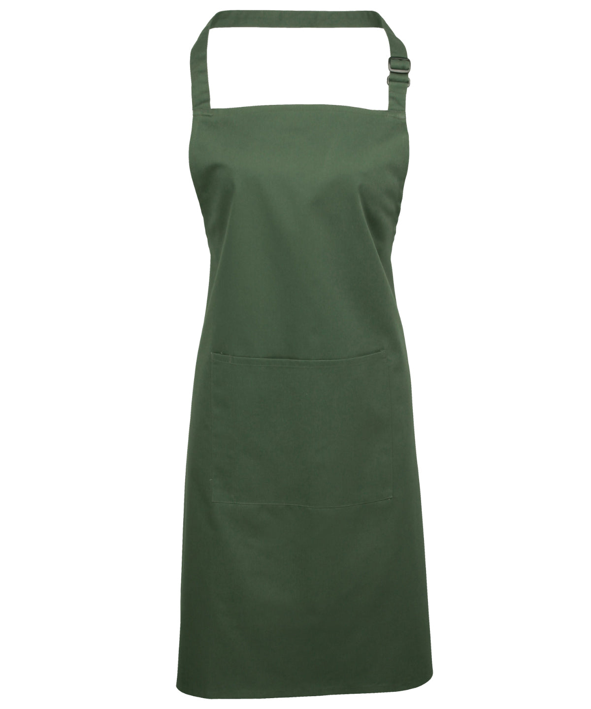 Colours Bib Apron with Pocket in Moss, front view