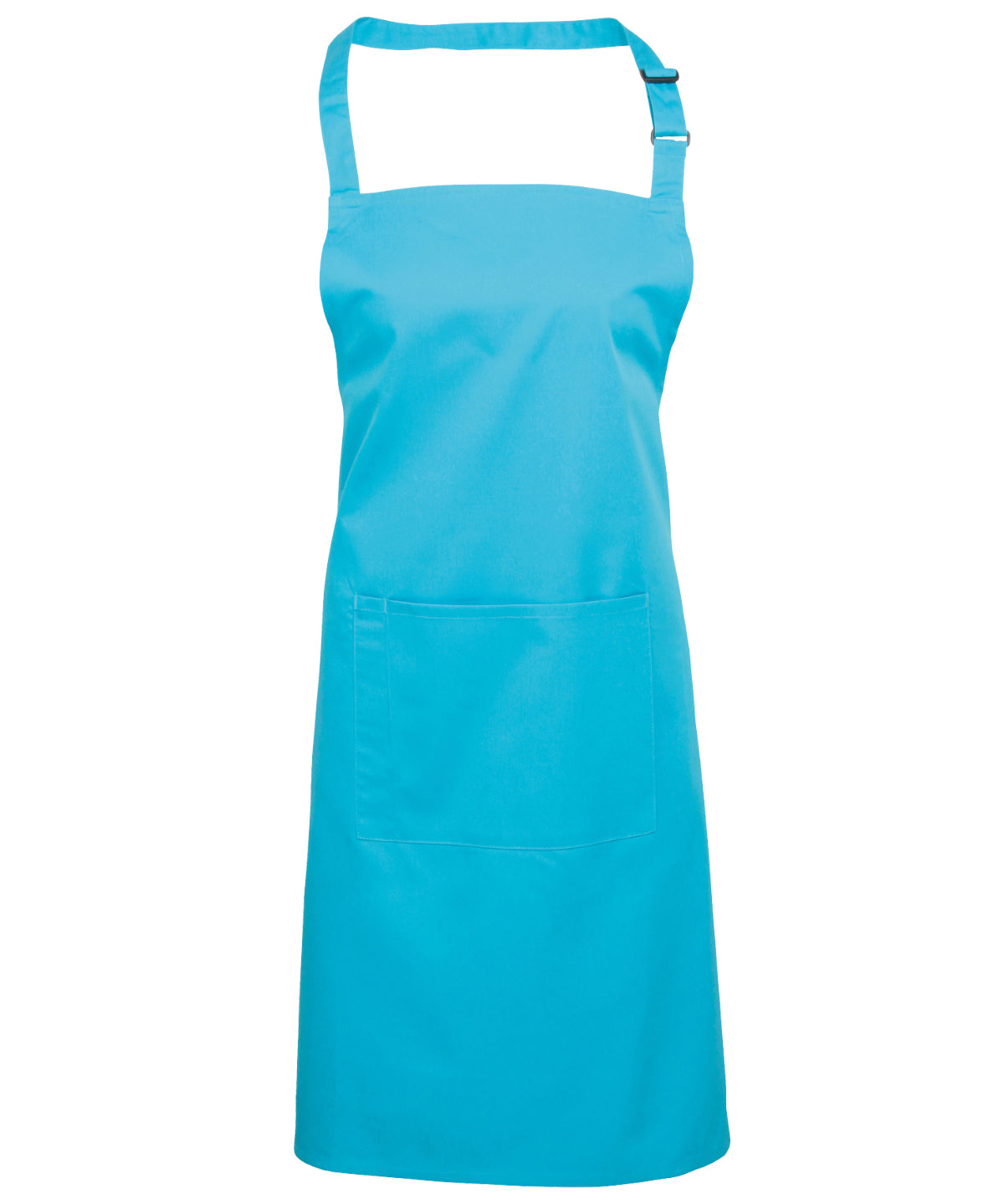 Colours Bib Apron with Pocket in Turquoise, front view