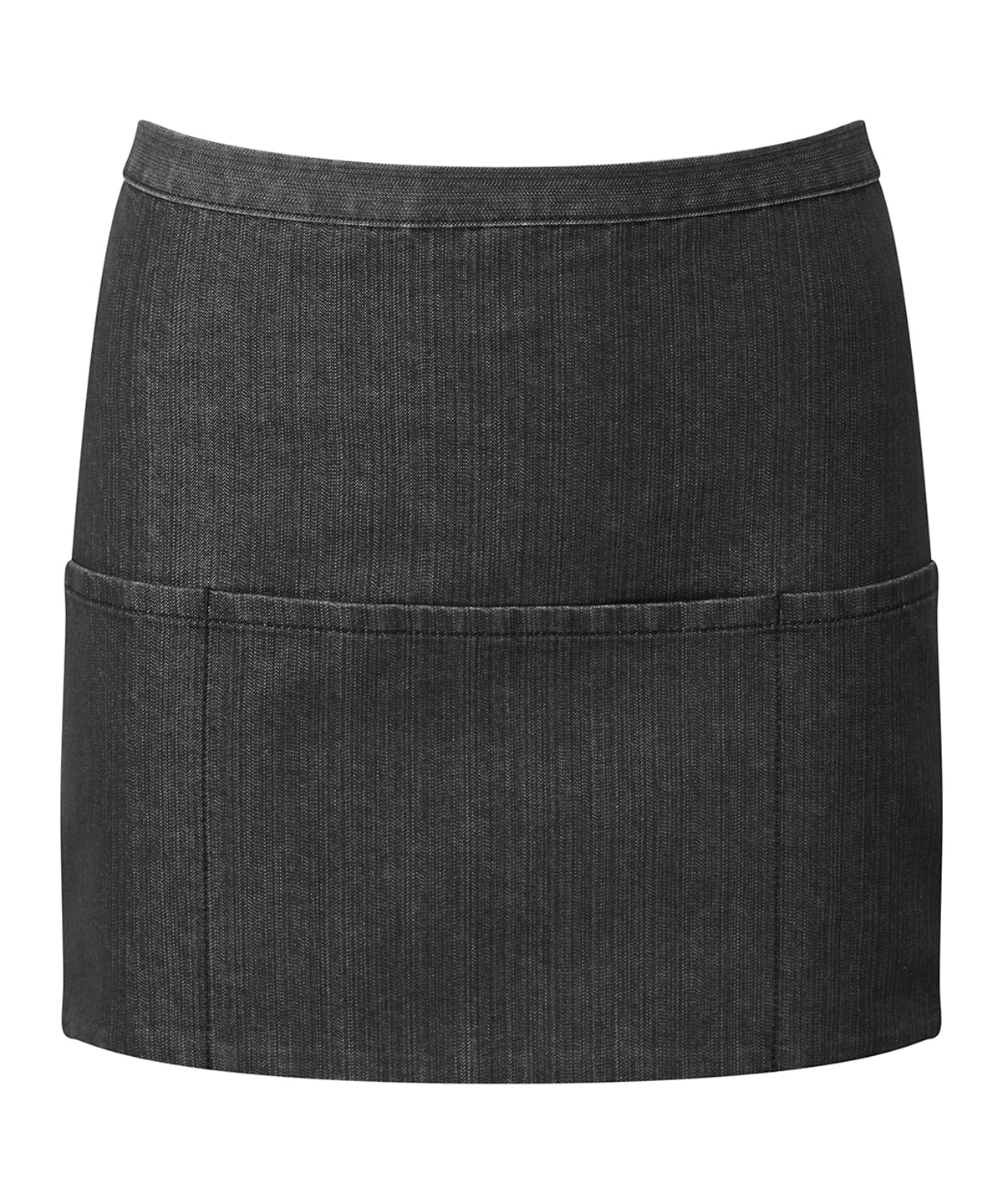 Colours 3-Pocket Apron in Black Denim, front view