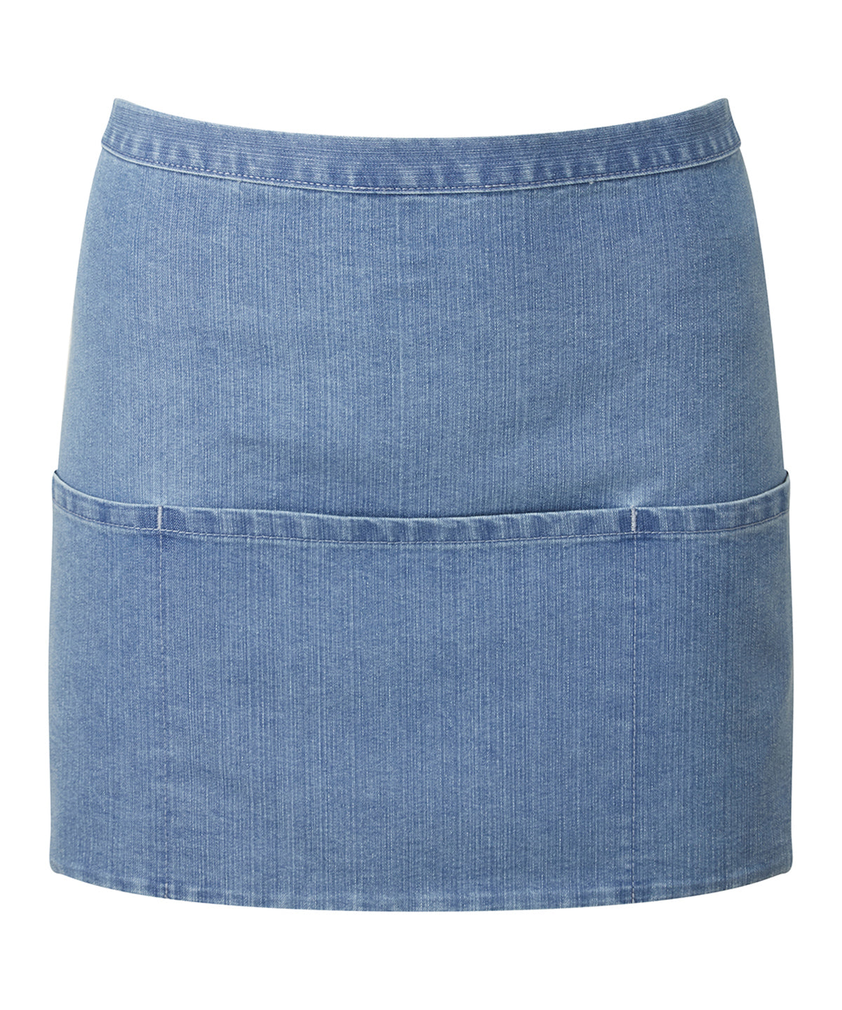 Colours 3-Pocket Apron in Blue Denim, front view