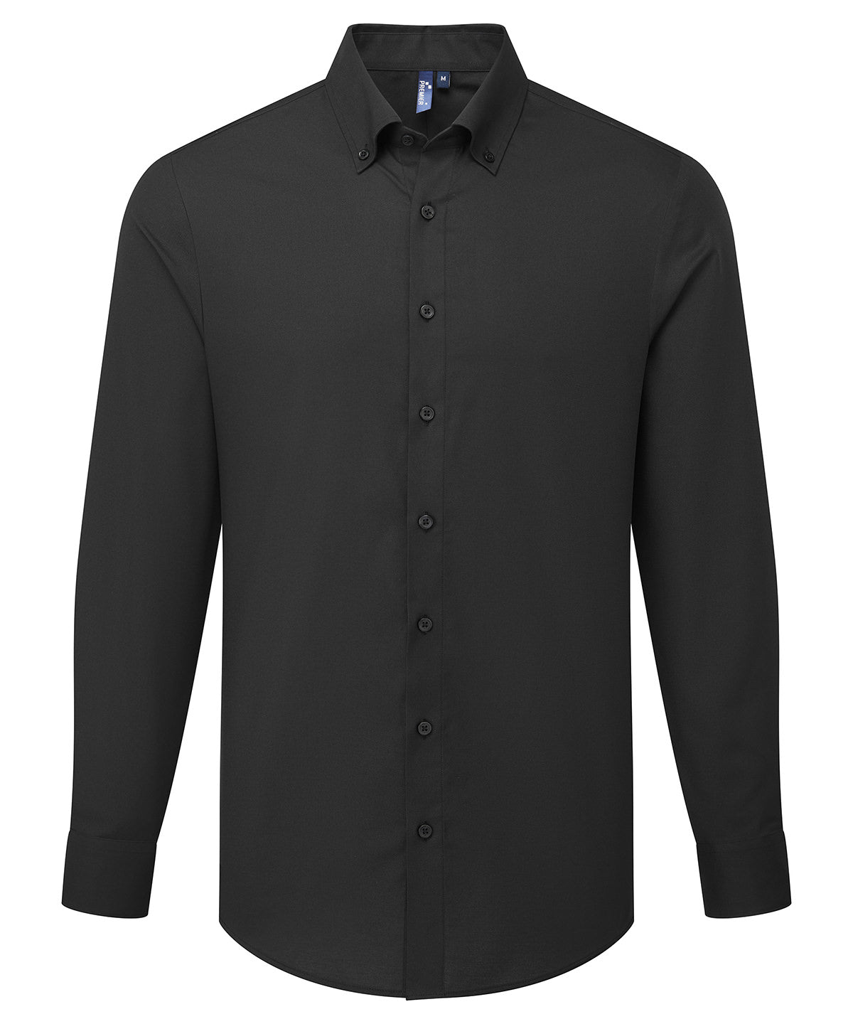 ‘Supreme’ Oxford Long Sleeve Shirt in Black, front view