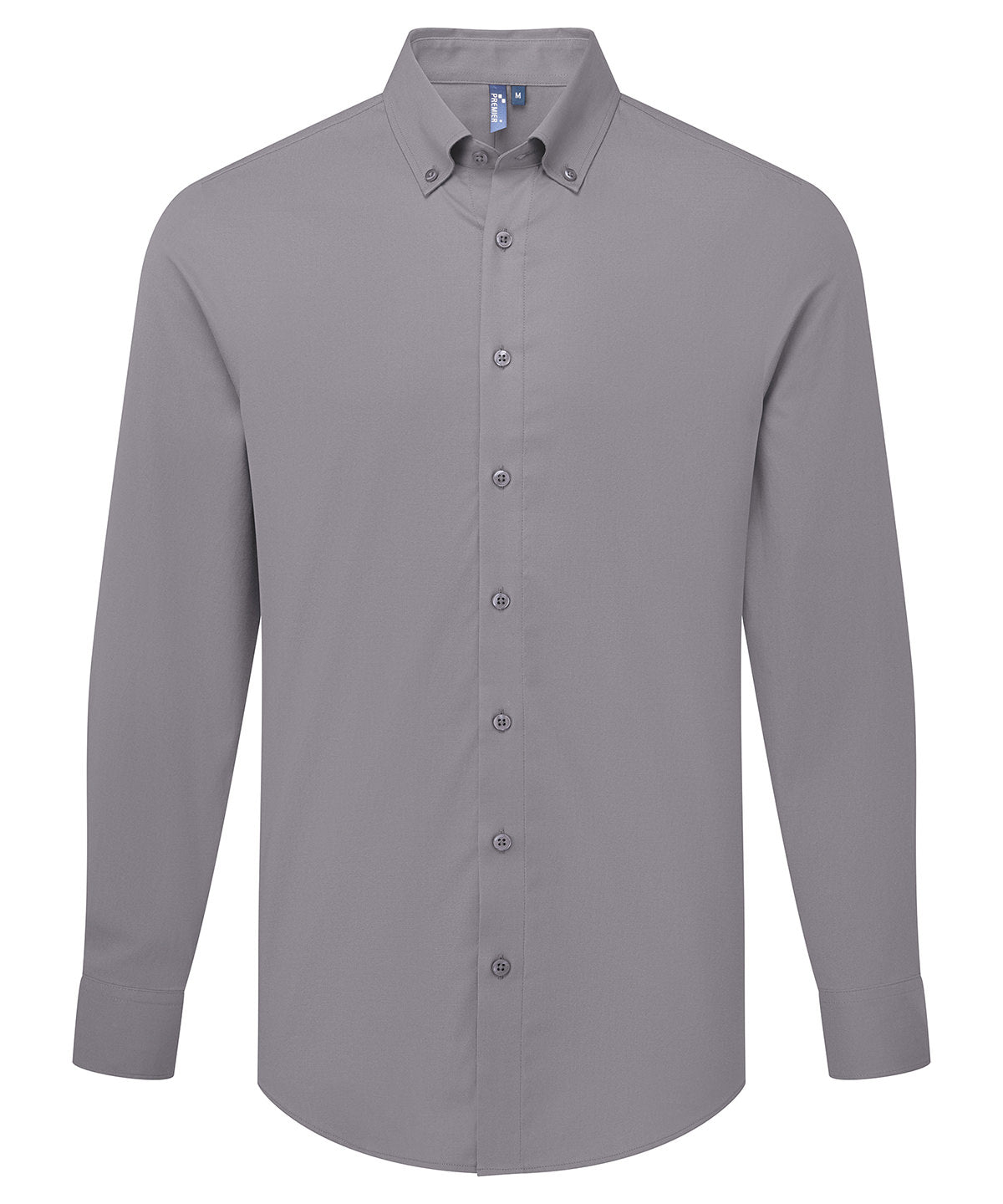 ‘Supreme’ Oxford Long Sleeve Shirt in Steel Grey, front view