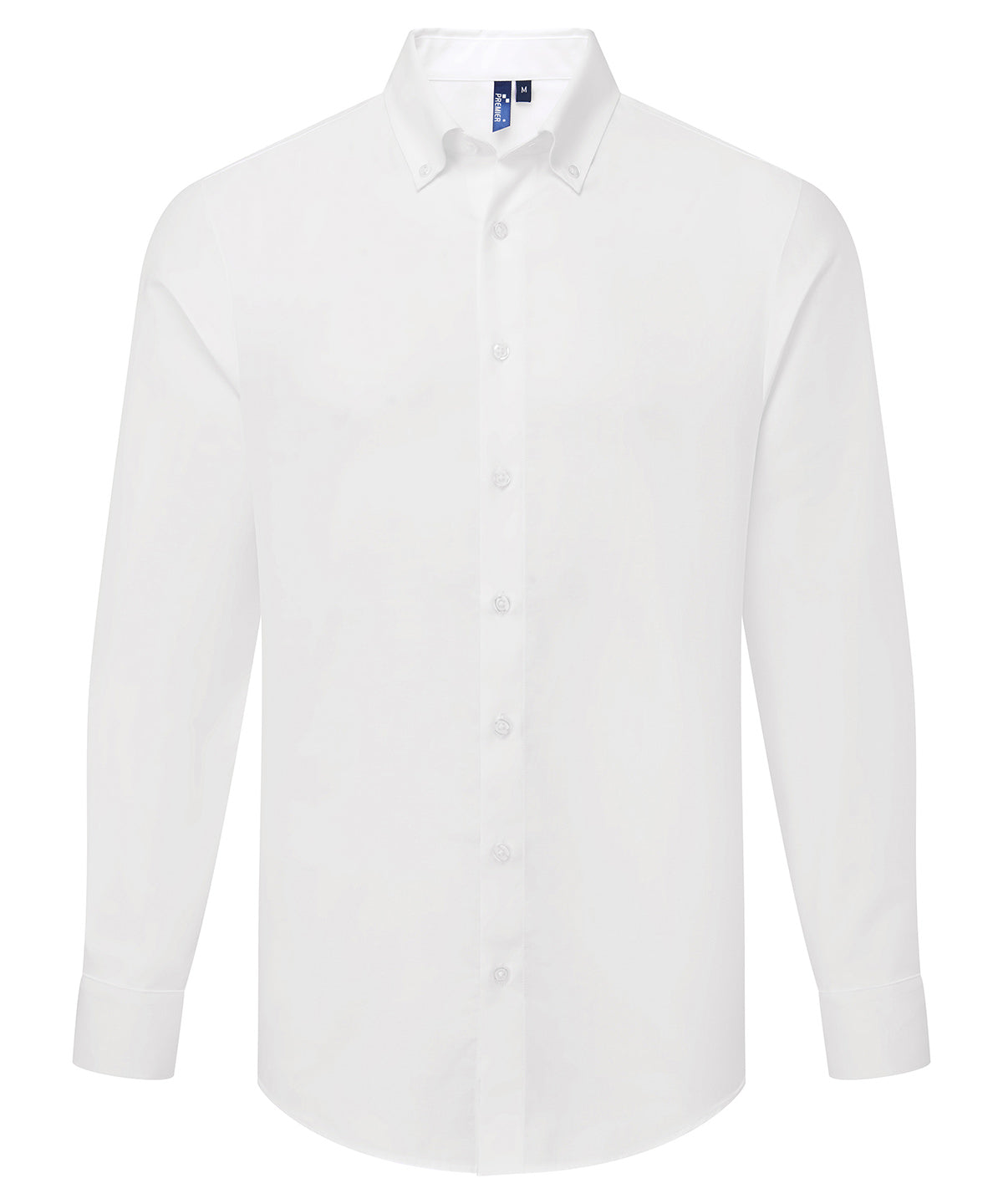 ‘Supreme’ Oxford Long Sleeve Shirt in White, front view