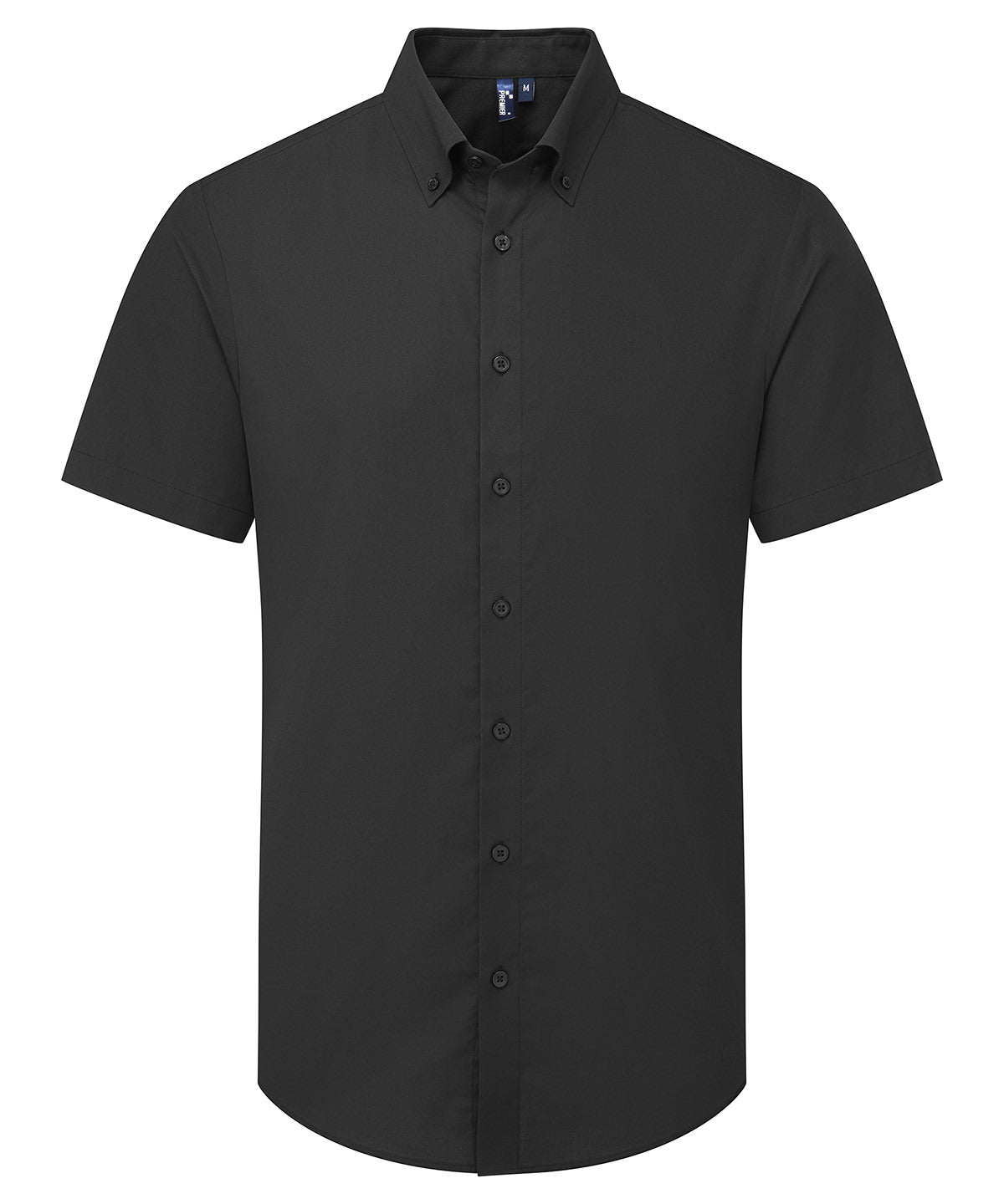‘Supreme’ Oxford Short Sleeve Shirt in Black, front view