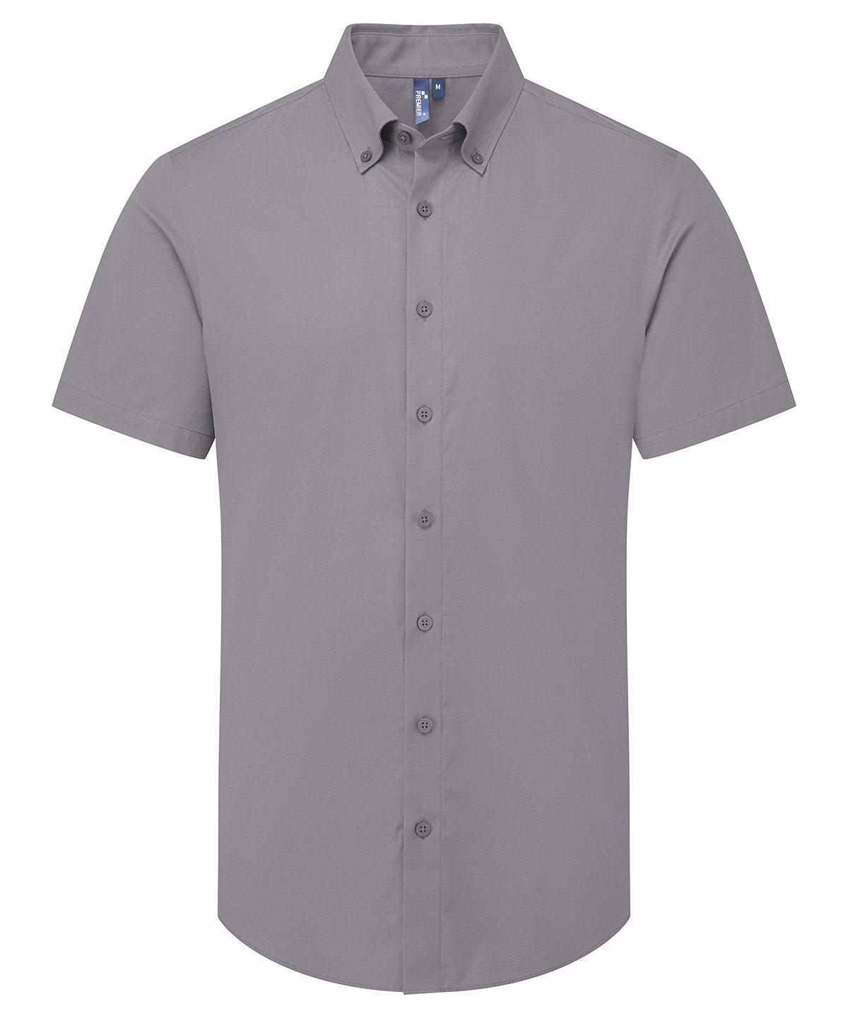 ‘Supreme’ Oxford Short Sleeve Shirt in Steel Grey, front view