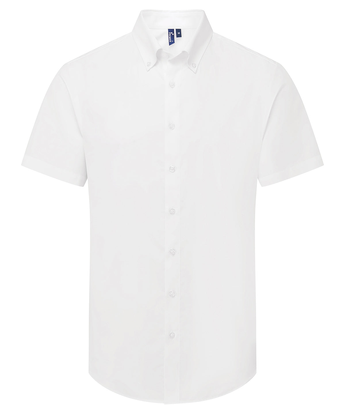 ‘Supreme’ Oxford Short Sleeve Shirt in White, front view