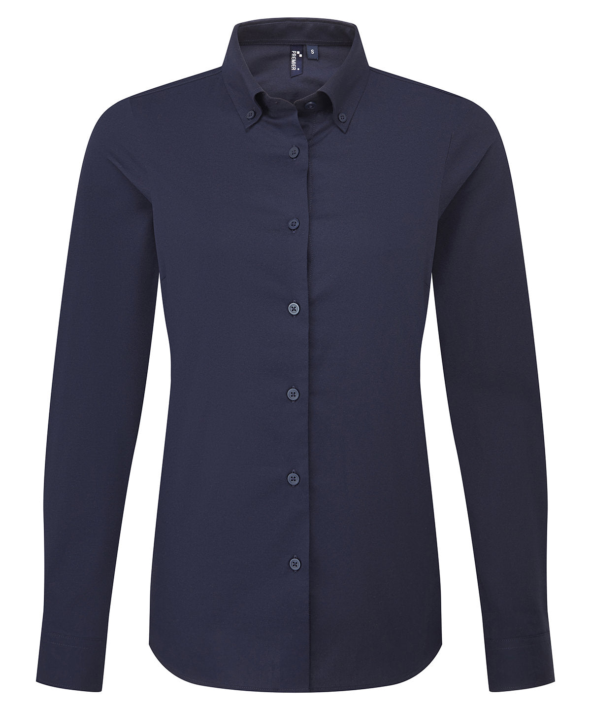 Women’s ‘Supreme’ Oxford Long Sleeve Shirt in Navy, front view