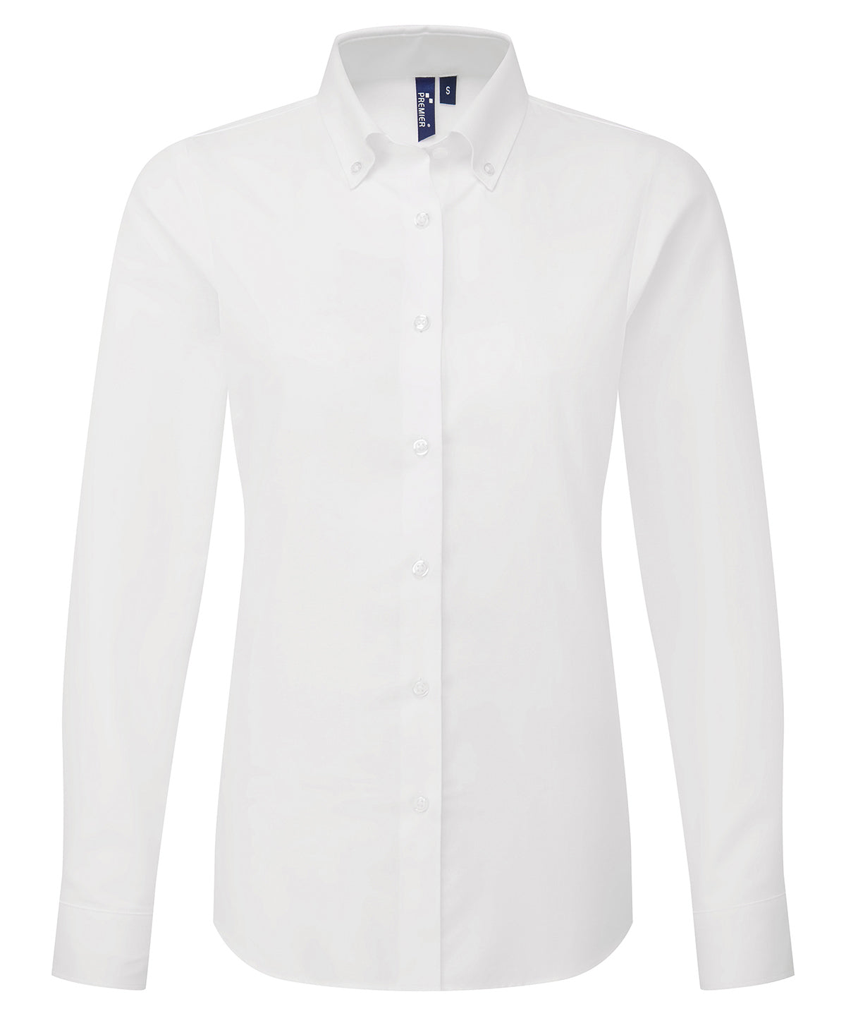 Women’s ‘Supreme’ Oxford Long Sleeve Shirt in White, front view