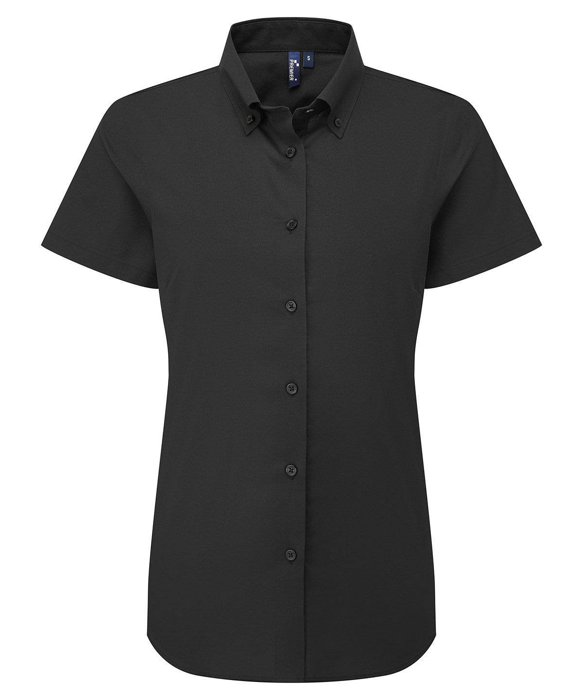 Women’s ‘Supreme’ Oxford Short Sleeve Shirt in Black, front view