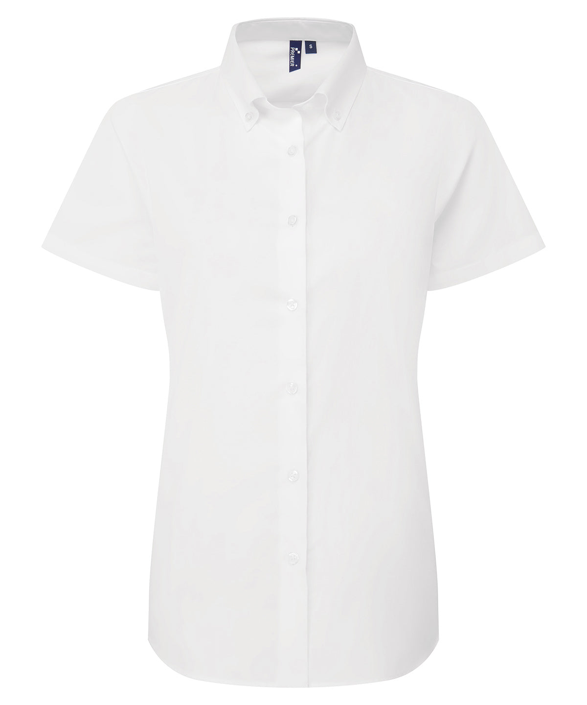 Women’s ‘Supreme’ Oxford Short Sleeve Shirt in White, front view