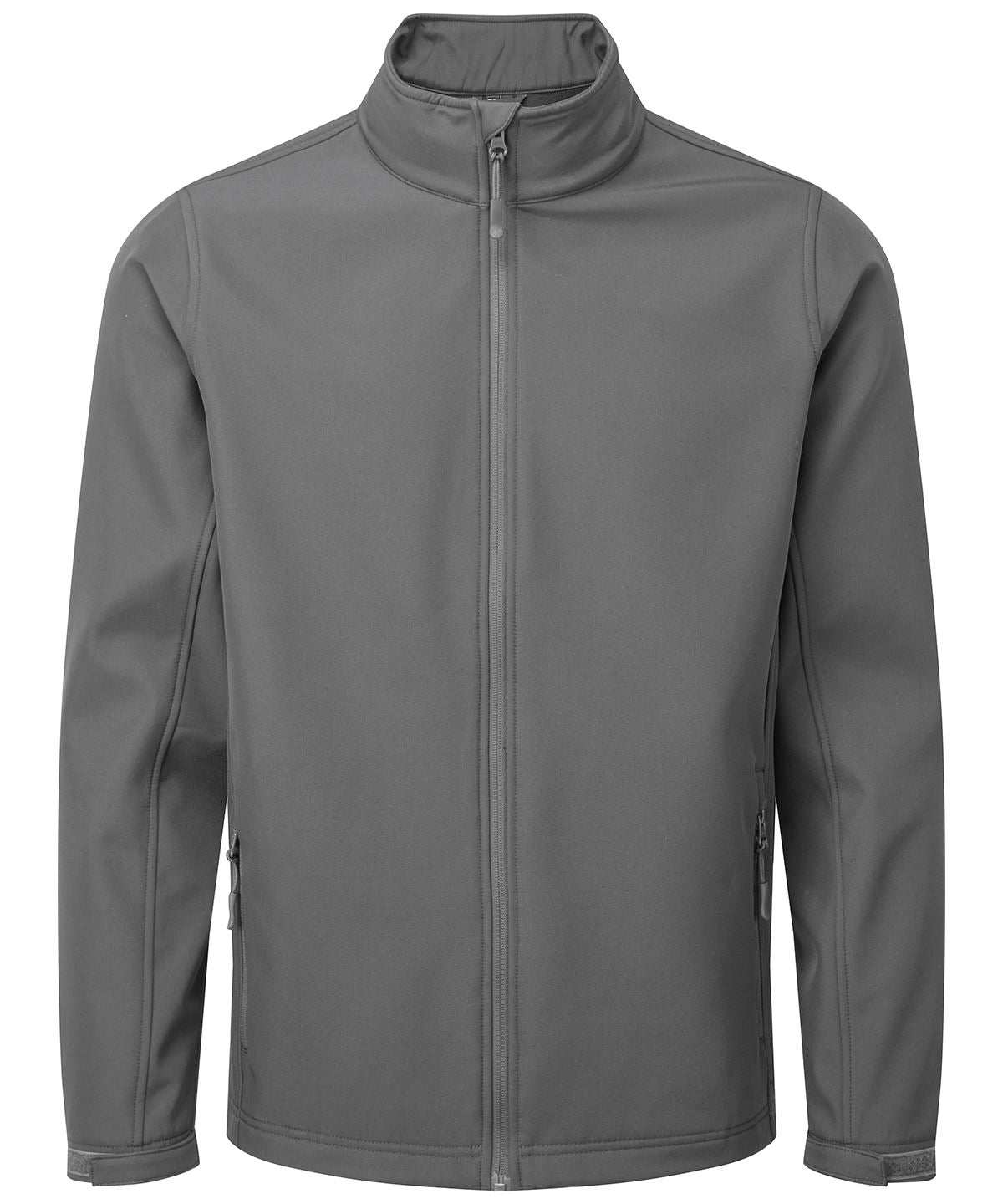 Windchecker® Printable and Recycled Softshell Jacket in Dark Grey, front view