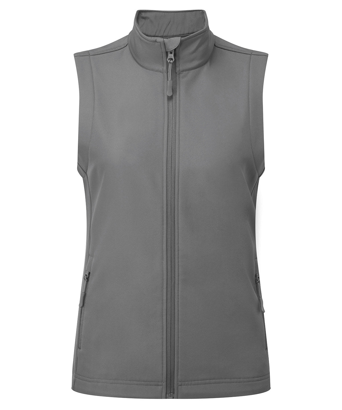 Women’s Windchecker® Printable and Recycled Gilet in Dark Grey, front view