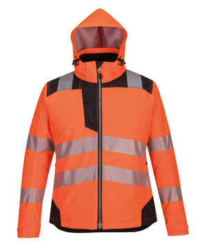 Women’s PW3 Hi-Vis Winter Jacket (Pw382) in Orange/Black, front view