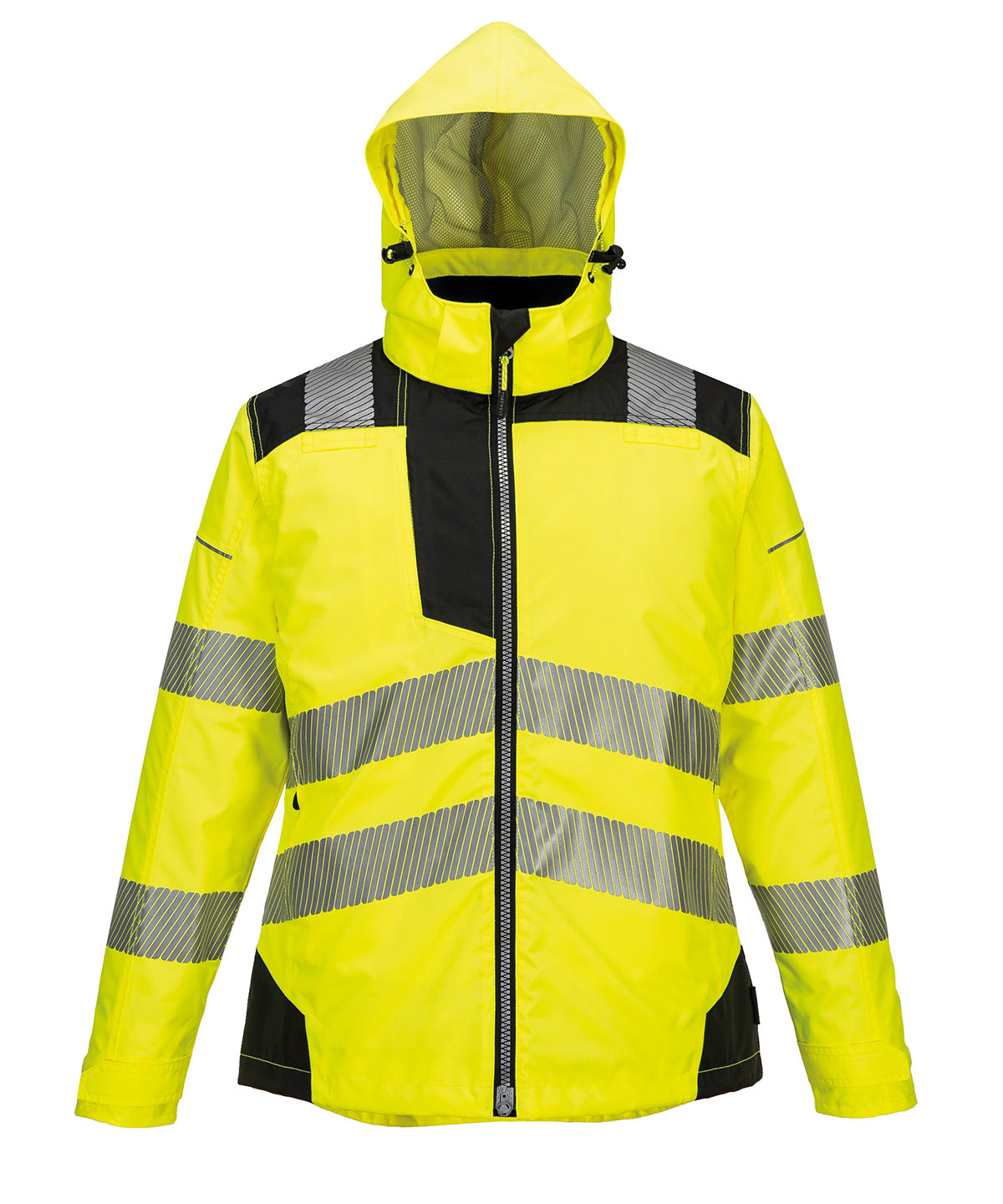 Women’s PW3 Hi-Vis Winter Jacket (Pw382) in Yellow/Black, front view
