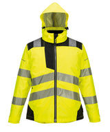 Women’s PW3 Hi-Vis Winter Jacket (Pw382) in Yellow/Black, front view