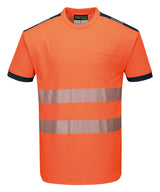 PW3 Hi-Vis T-Shirt (T181) in Orange/Black, front view