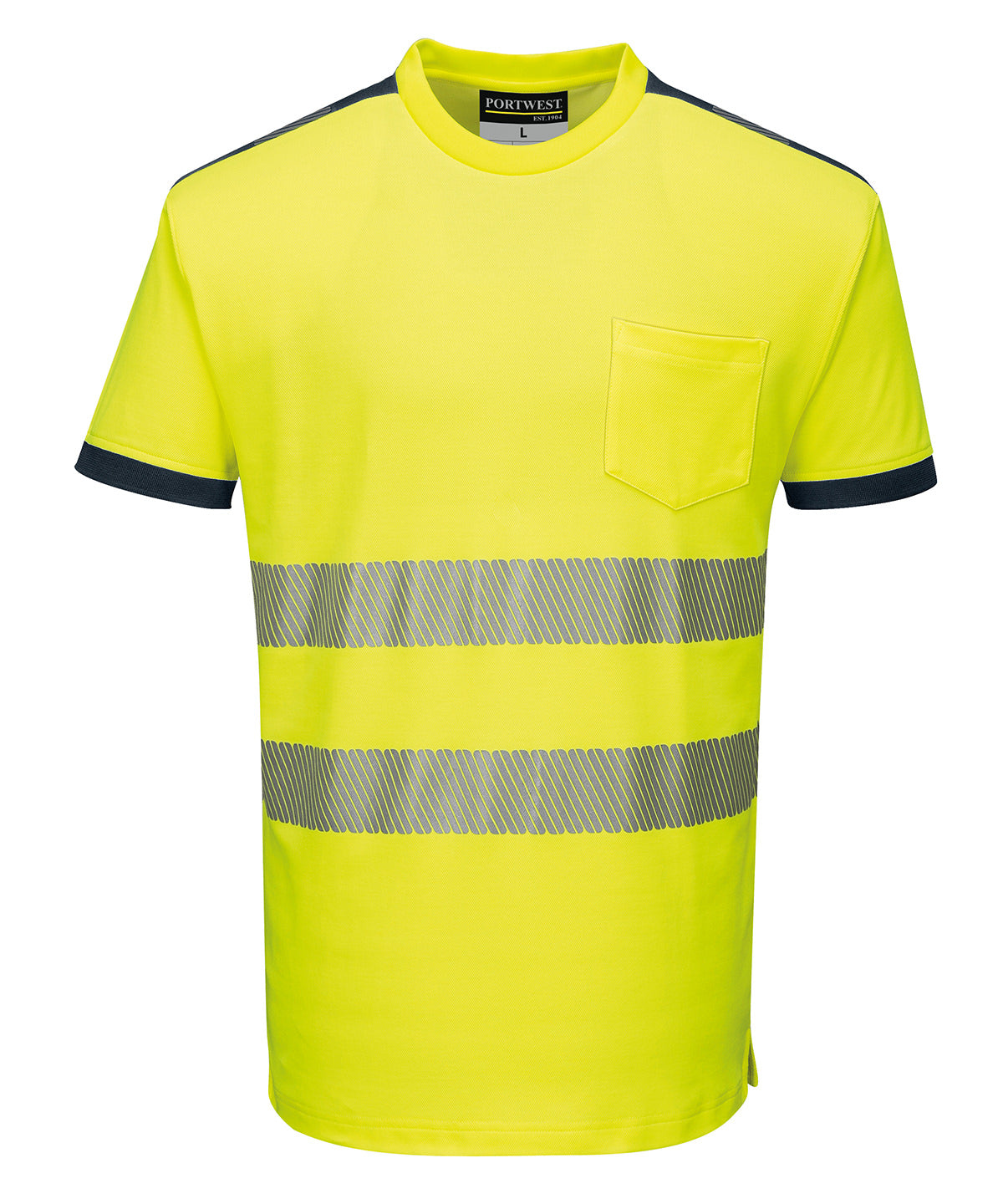 PW3 Hi-Vis T-Shirt (T181) in Yellow/Black, front view