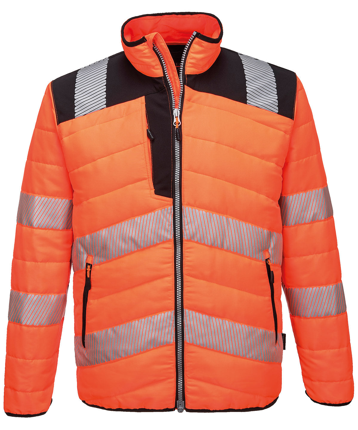 PW3 Hi-Vis Baffle Jacket (Pw371) in Orange/Black, front view