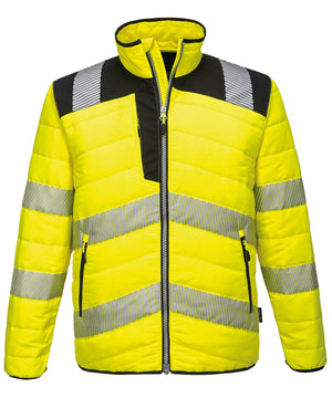 PW3 Hi-Vis Baffle Jacket (Pw371) in Yellow/Black, front view