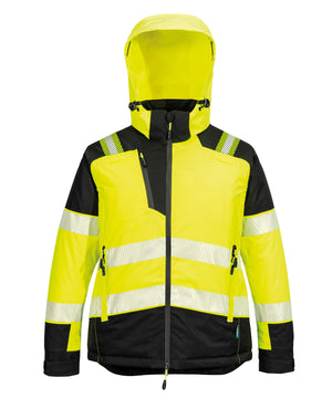Women’s PW3 Hi-Vis Winter Jacket (T162) in Yellow/Black, front view