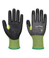 CS Cut E18 PU Gloves (A660) in Black, front view