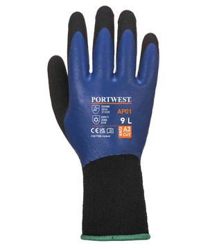 Cold 13 Latex Aqua Gloves (Ap01) in Blue/Black, front view