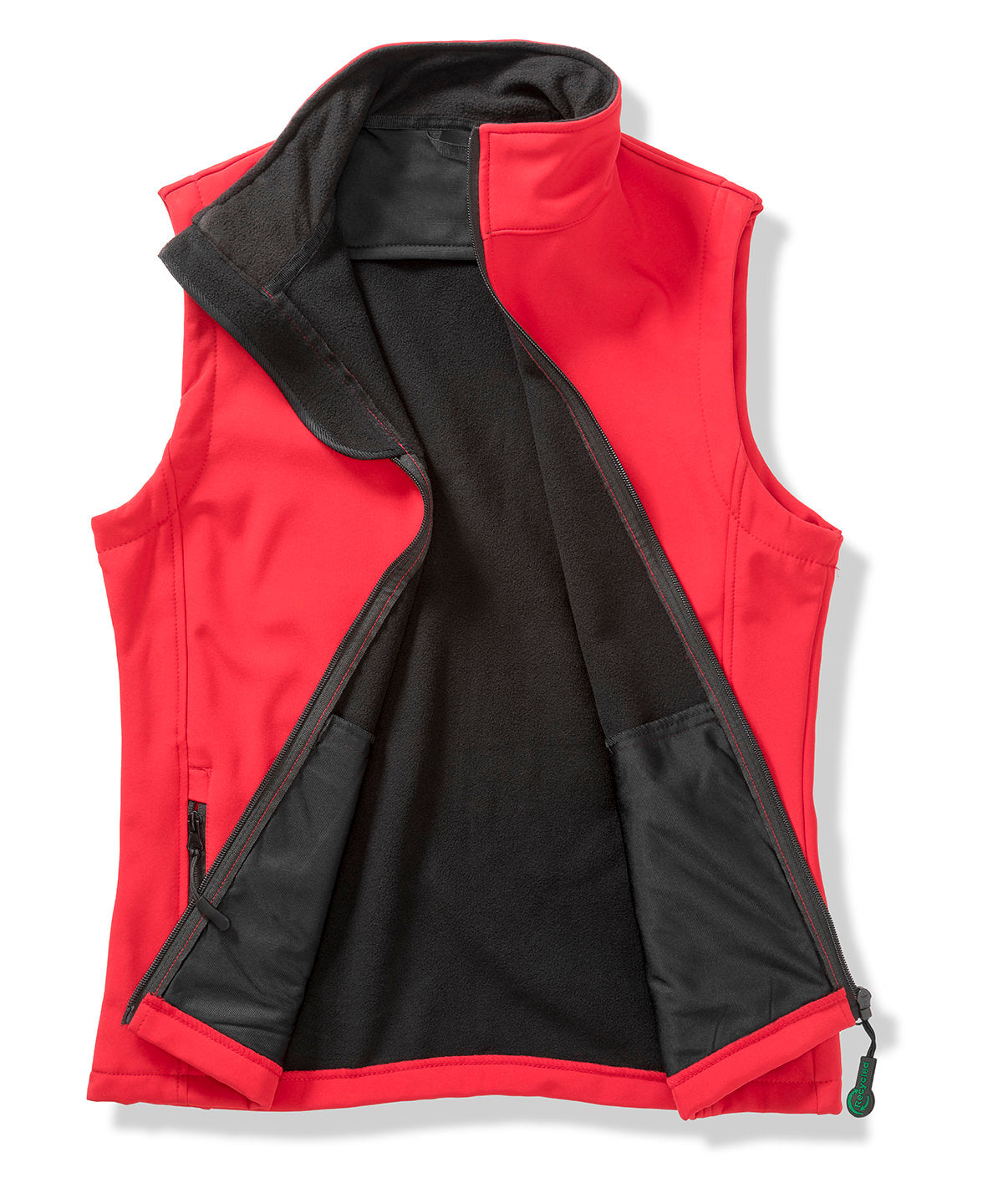 Printable Softshell Bodywarmer in Red/Black, front view