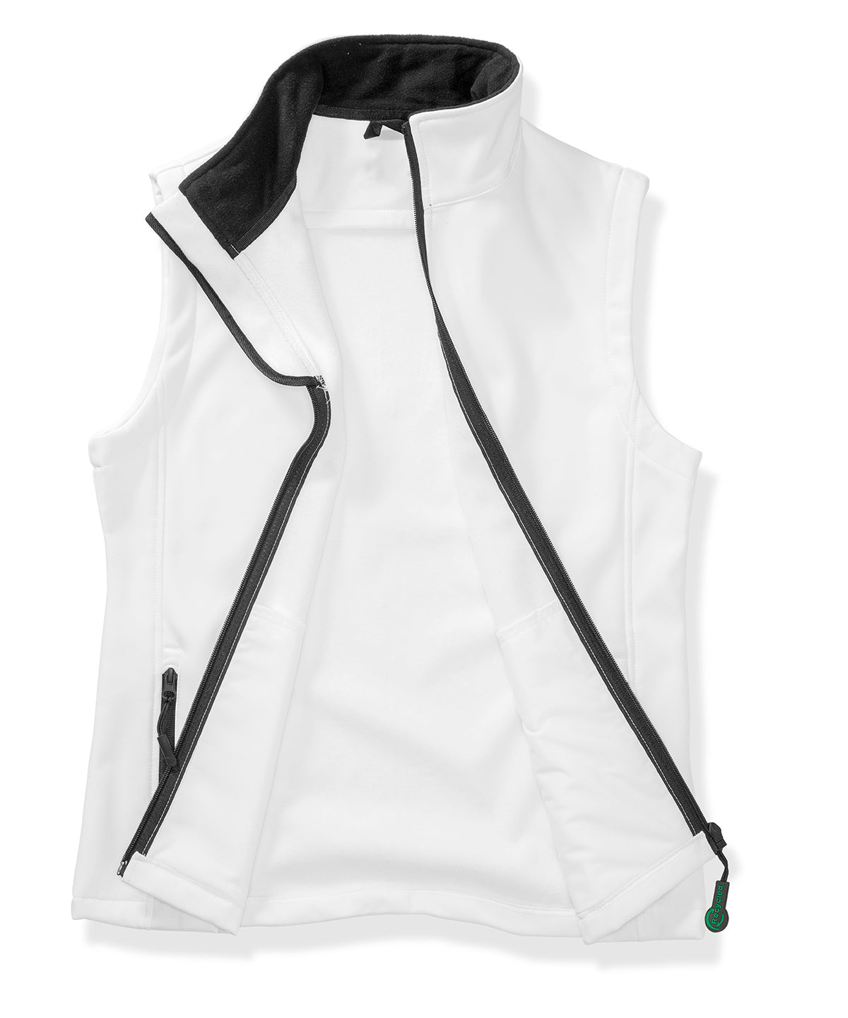 Printable Softshell Bodywarmer in White/Black, front view