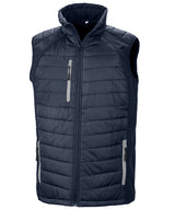 Compass Padded Softshell Gilet in Navy/Grey, front view