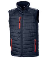 Compass Padded Softshell Gilet in Navy/Red, front view