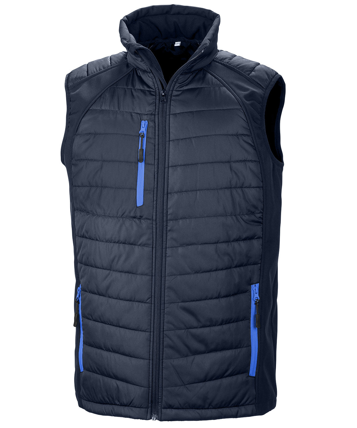Compass Padded Softshell Gilet in Navy/Royal, front view