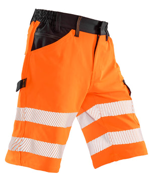 Safe-Guard Recycled Dynamic Stretch Safety Shorts in Fluorescent Orange, front view