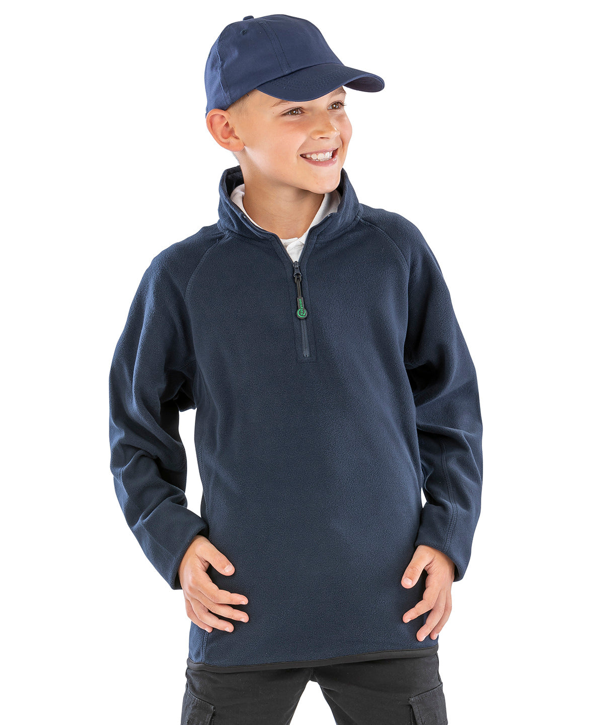 Lifestyle photo of the Junior Recycled Microfleece Top