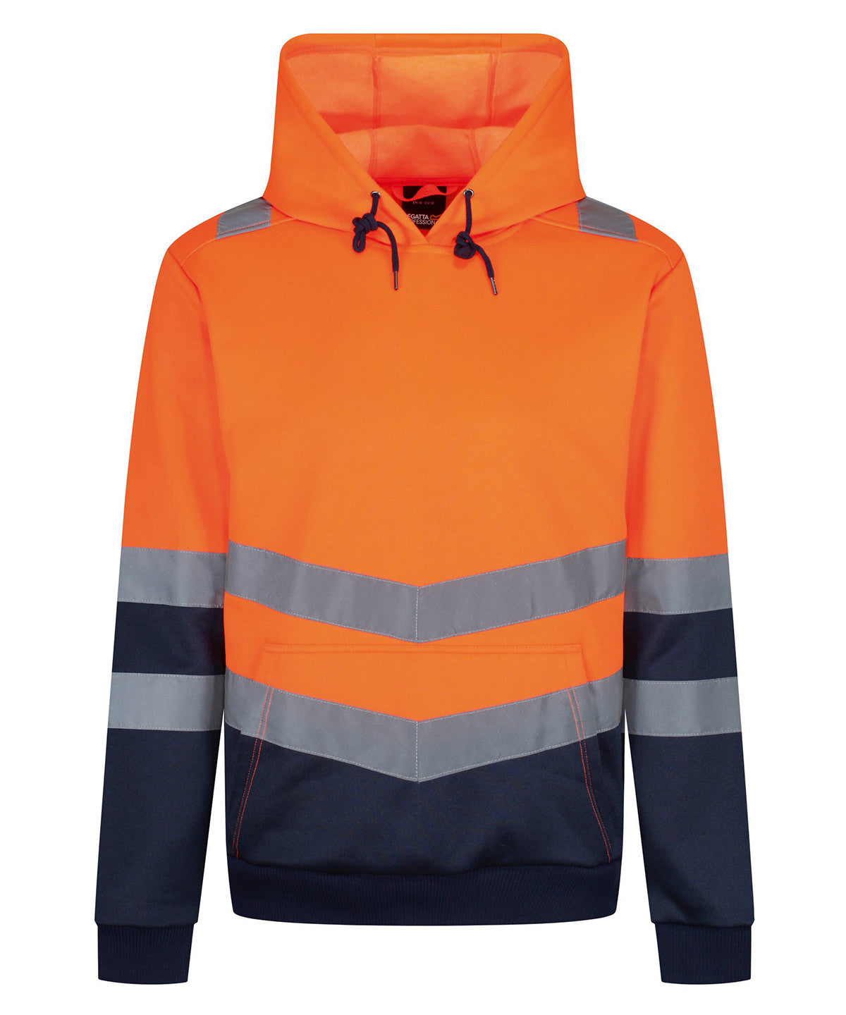Pro Hi-Vis Overhead Hoodie in Orange, front view
